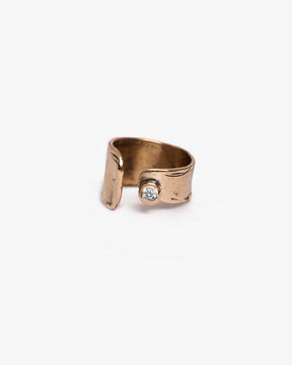 Anello one haneda bronzo e zirconi
