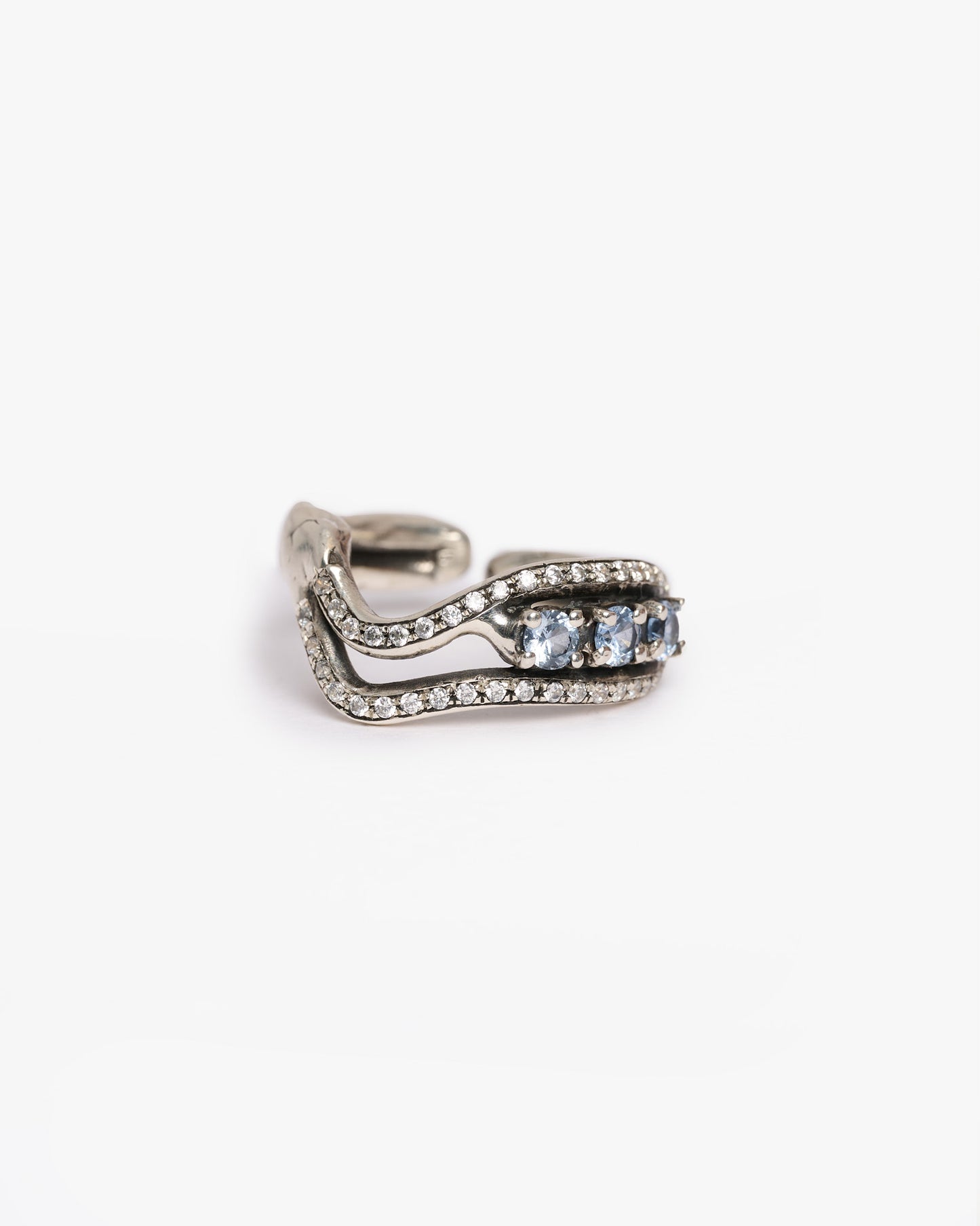 Anello V triplo changi argento