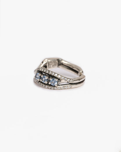 Anello V triplo changi argento