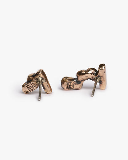 Orecchini mini haneda bronzo e zirconi