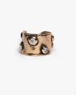 Piercing haneda bronzo e zirconi bianchi