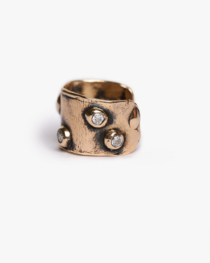 Piercing haneda bronzo e zirconi bianchi