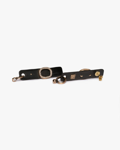 Orecchini rectangle jfk black bronzo e zirconi