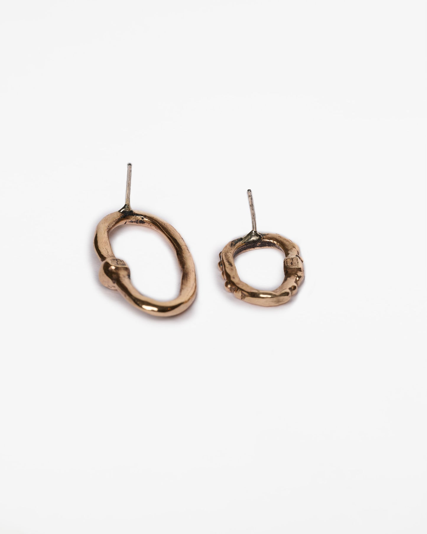 Orecchini round haneda bronzo e zirconi luxury