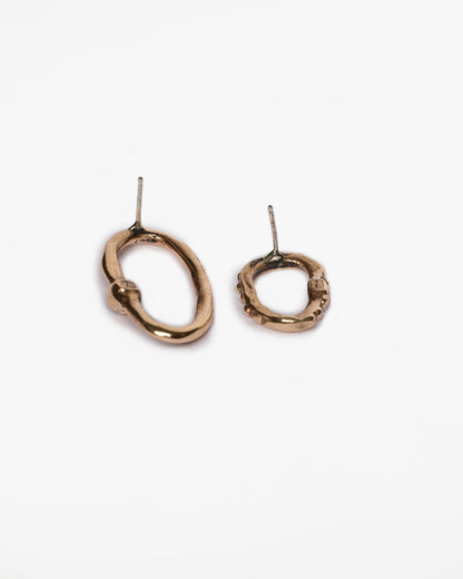 Orecchini round haneda bronzo e zirconi luxury