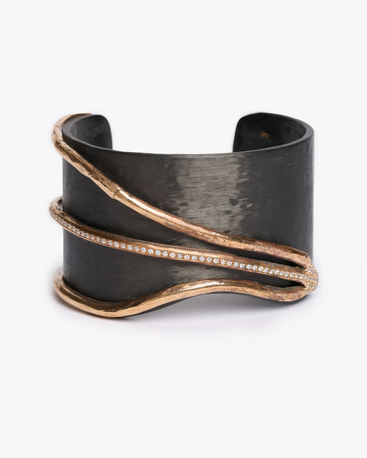 Bracciale big JFK black bronzo e zirconi