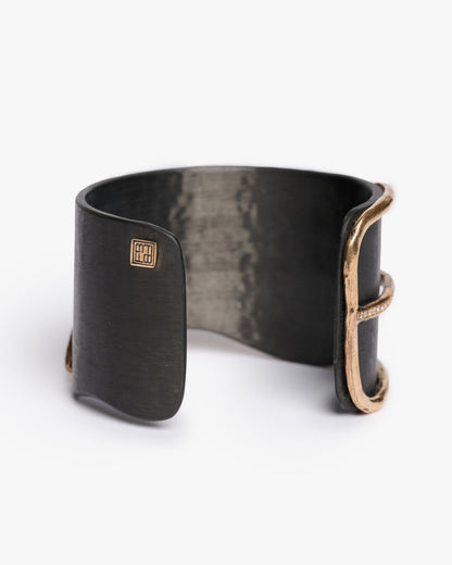 Bracciale big JFK black bronzo e zirconi
