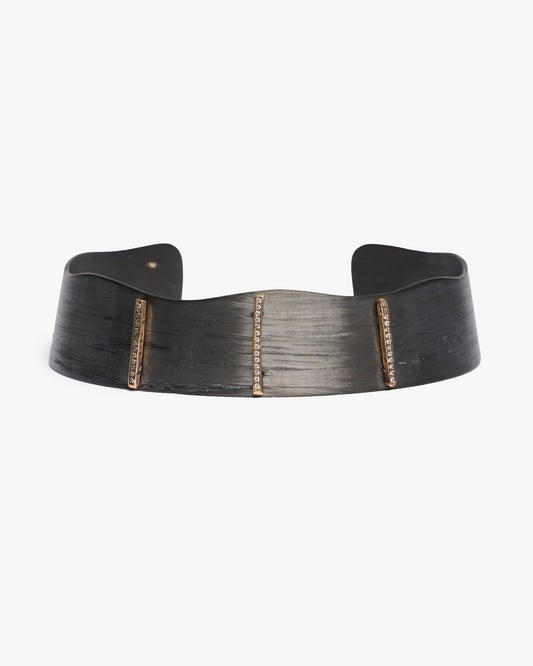 Choker JFK black bronzo e zirconi