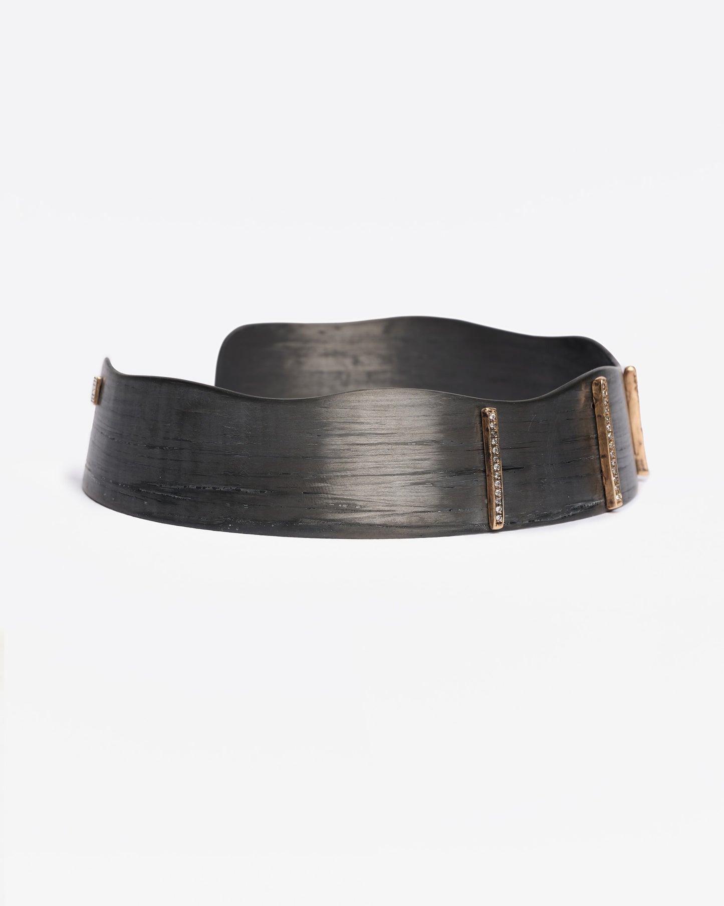 Choker JFK black bronzo e zirconi