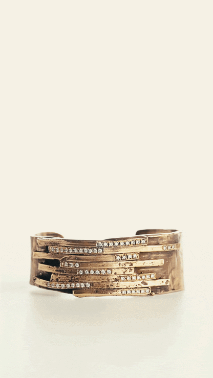 Bracciale ECG bronzo e zirconi
