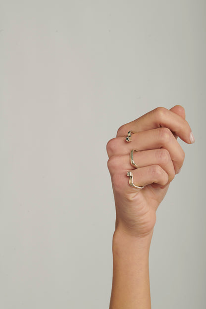 Anello baffo druide argento