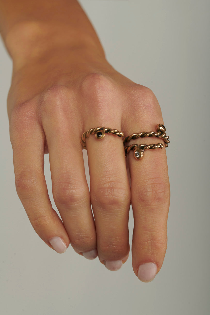 Anello doppio dna bronzo