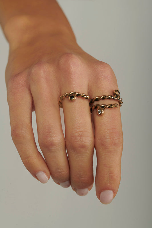 Anello doppio dna argento