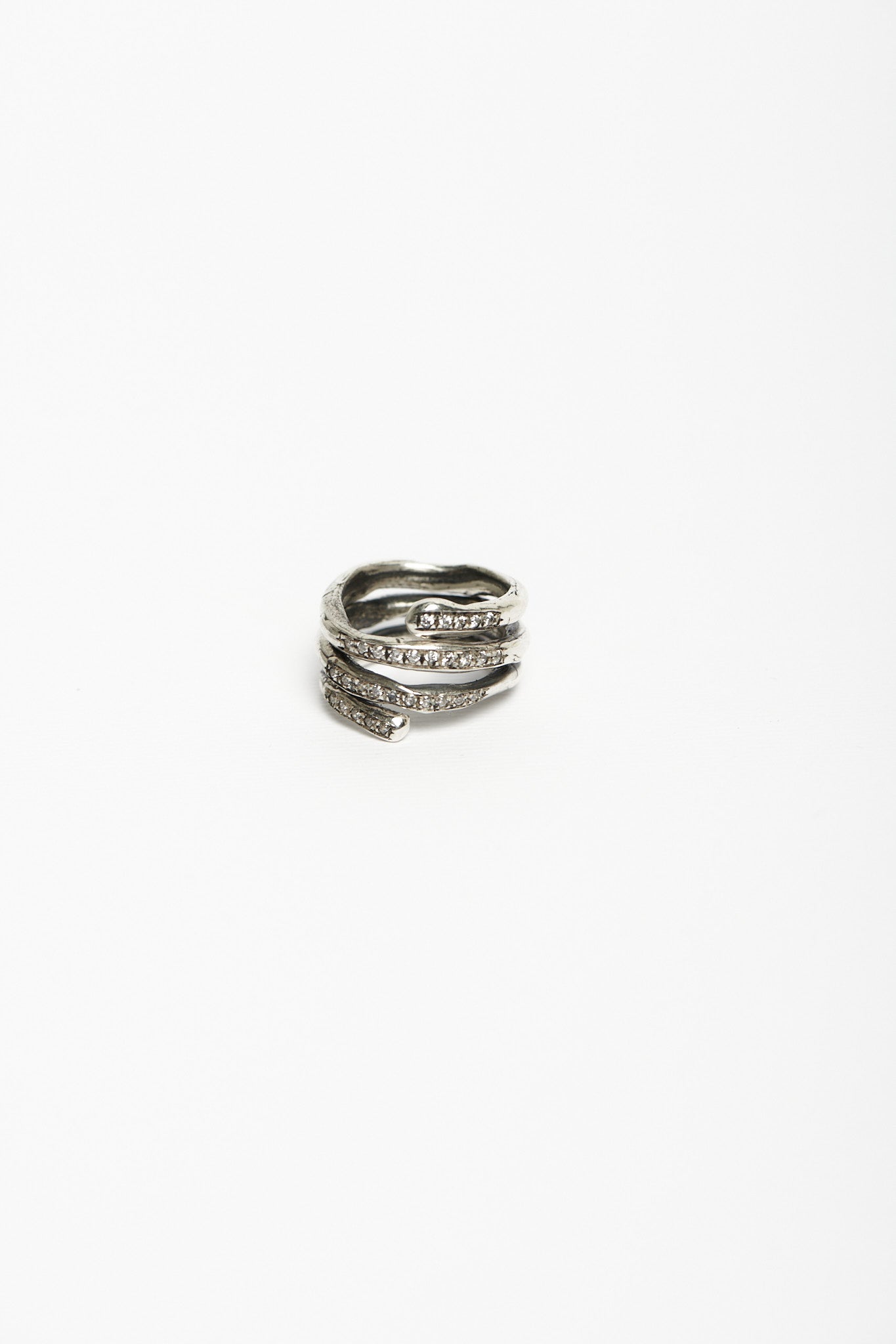 Anello spirale wanderlust argento e zirconi