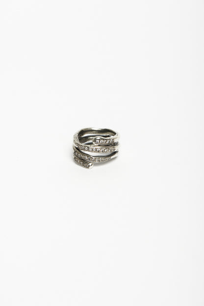 Anello spirale wanderlust argento e zirconi