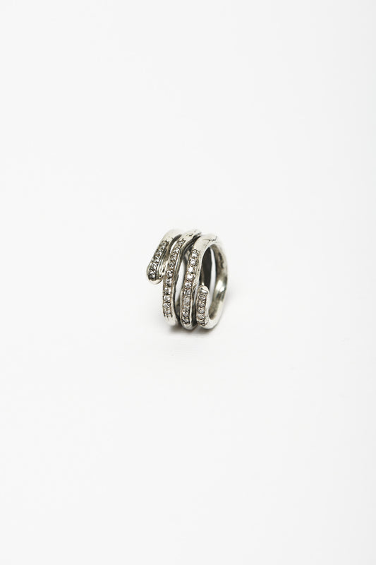 Anello spirale wanderlust argento e zirconi
