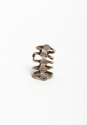 Anello dito Dendrite zirconi Bronzo