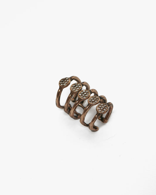 Anello dito Dendrite zirconi Bronzo