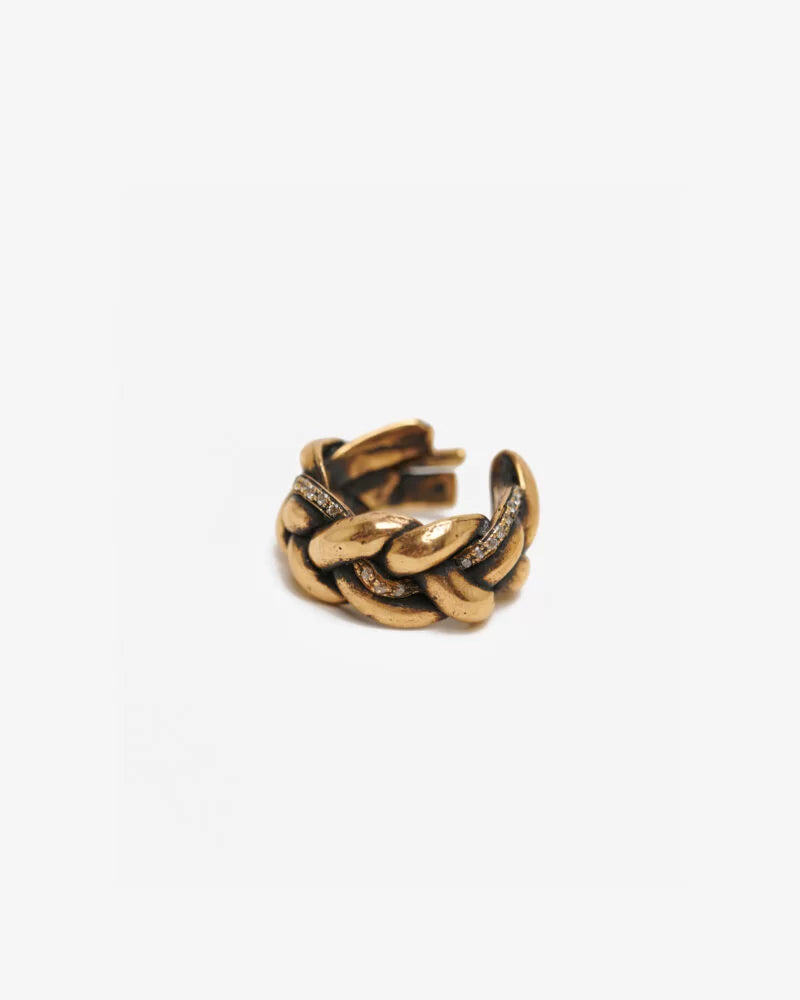 Anello treccia XL unlace bronzo e zirconi