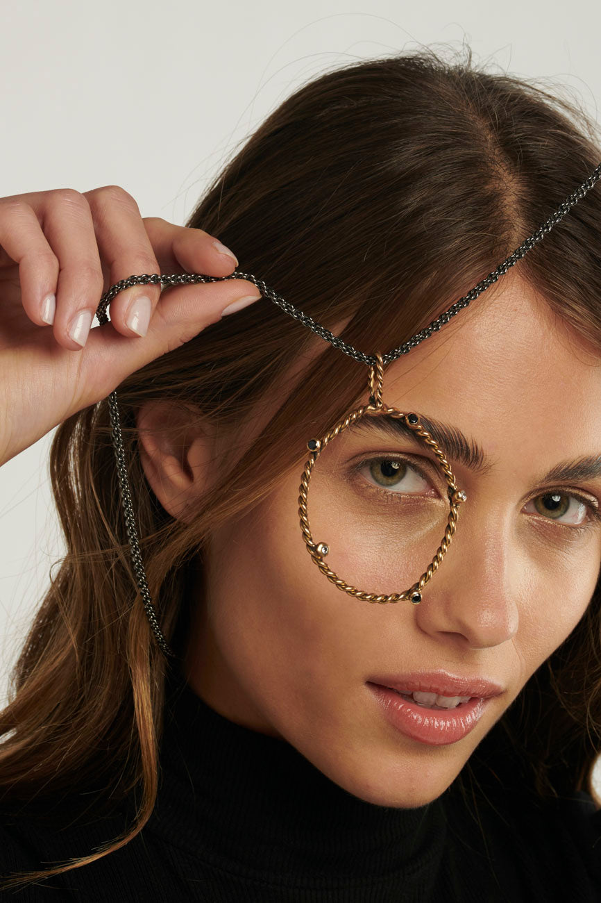 Pendente DNA bronzo e zirconi