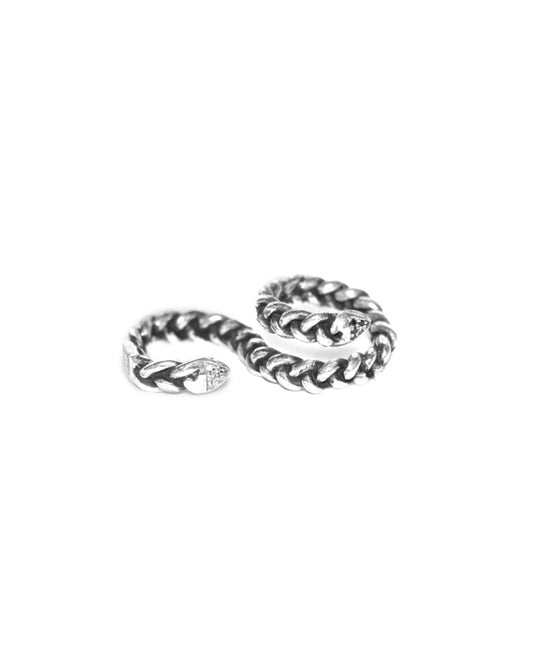 Anello mezzo baffo zirconi argento
