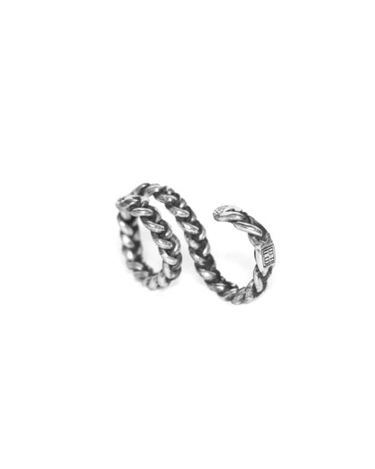 Anello mezzo baffo zirconi argento