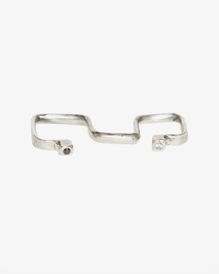 Anello baffo druide argento