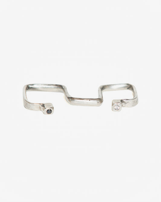 Anello baffo druide argento