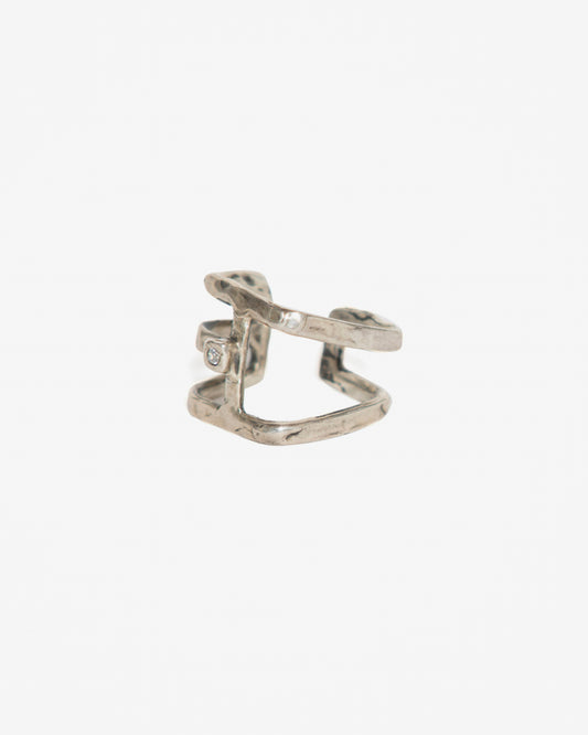 Anello neolitico half argento