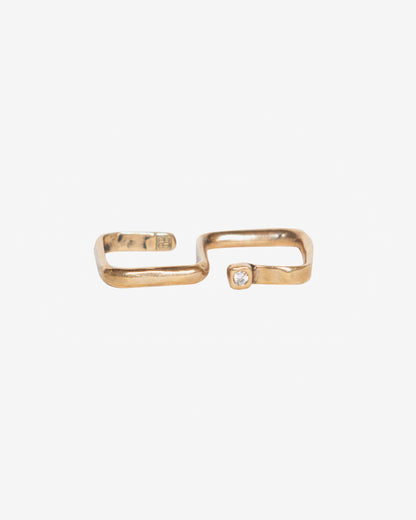 Anello doppio baffo druide bronzo