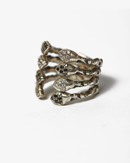 Anello quadruplo mandevilla argento zirconi