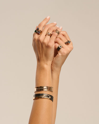 Bracciale JFK bronzo e zirconi