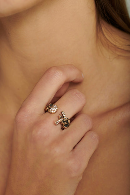 Treccia Unlace Bronzo e zirconi