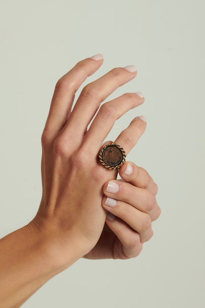 Chevalière treccia zada bronzo