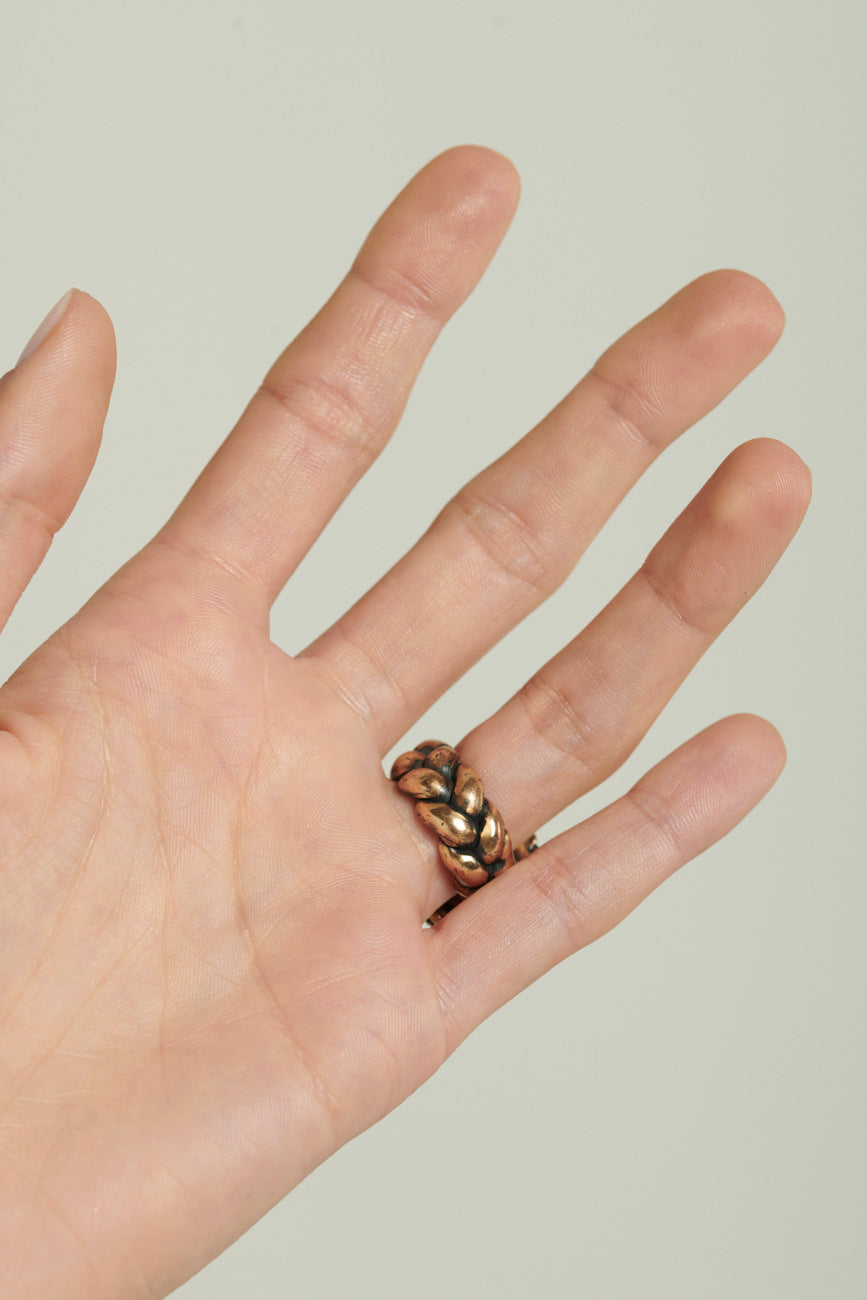 Chevalière treccia zada bronzo
