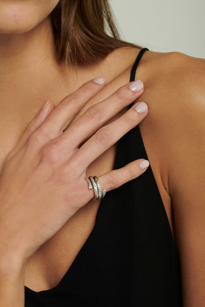 Anello spirale wanderlust argento e zirconi