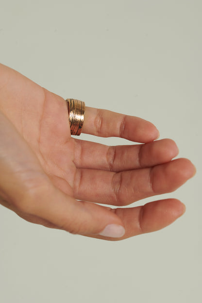 Anello quadruplo ecg bronzo