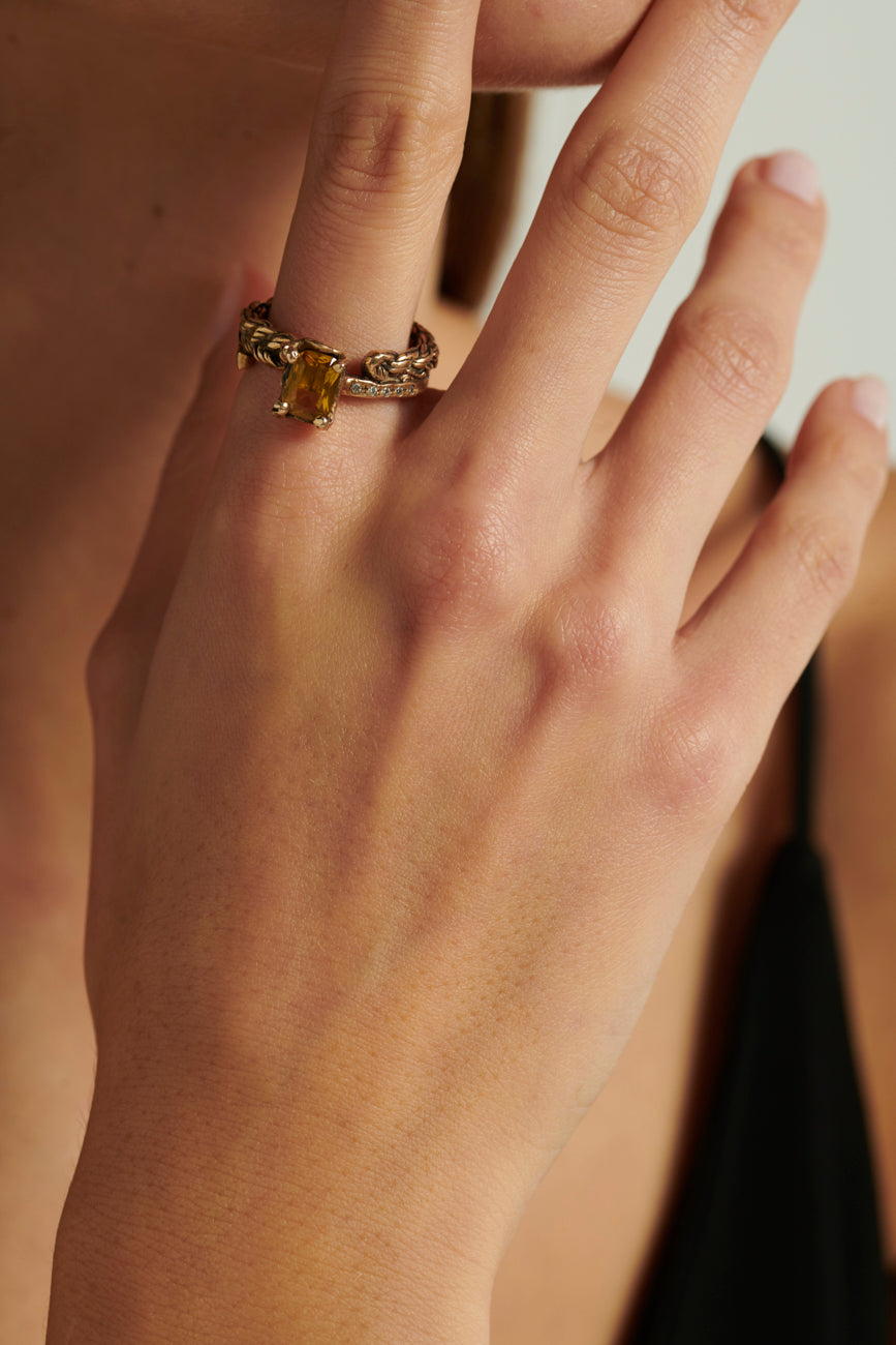 Anello Unsolitaire bronzo