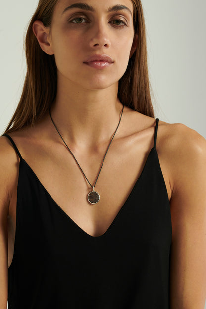 Collana moneta zada argento