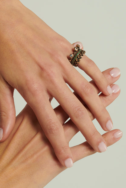 Anello triade Masai Mara LUXURY bronzo
