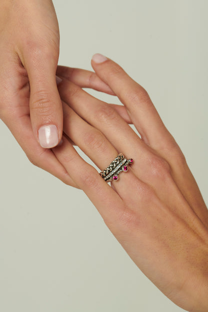 Anello triade Masai Mara LUXURY argento