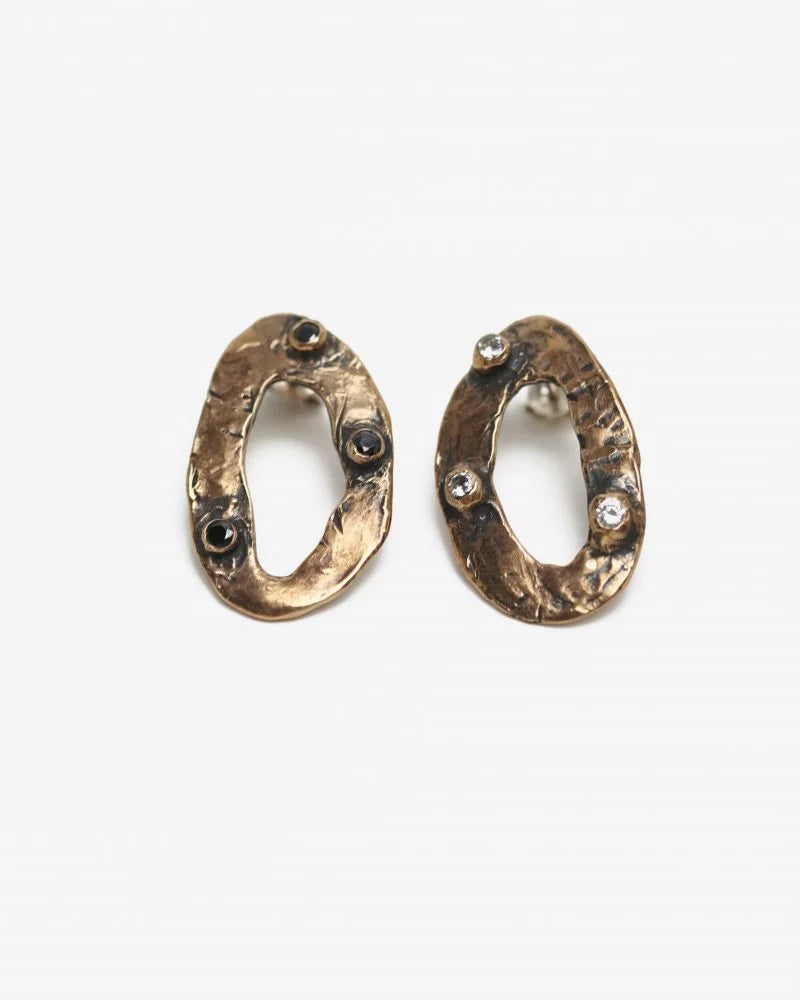 Orecchini Mitosis XL bronzo e zirconi