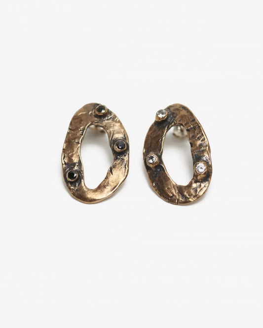 Orecchini Mitosis XL bronzo e zirconi