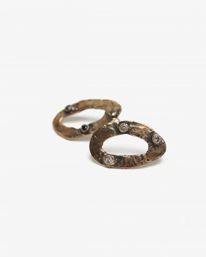 Orecchini Mitosis XL bronzo e zirconi