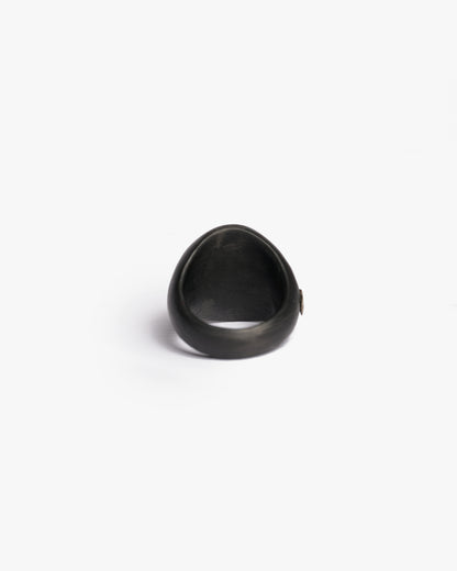 Chevalière Heathrow hole black argento zirconi