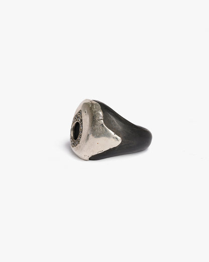 Chevalière Heathrow hole black argento zirconi