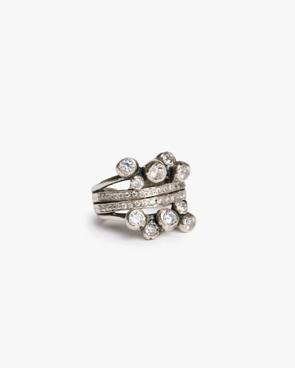 Anello Doppio Haneda argento e zirconi luxury