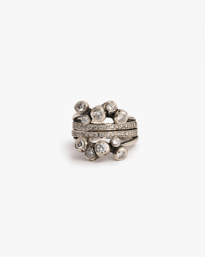 Anello Doppio Haneda argento e zirconi luxury
