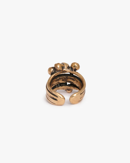 Anello Doppio Haneda bronzo e zirconi luxury