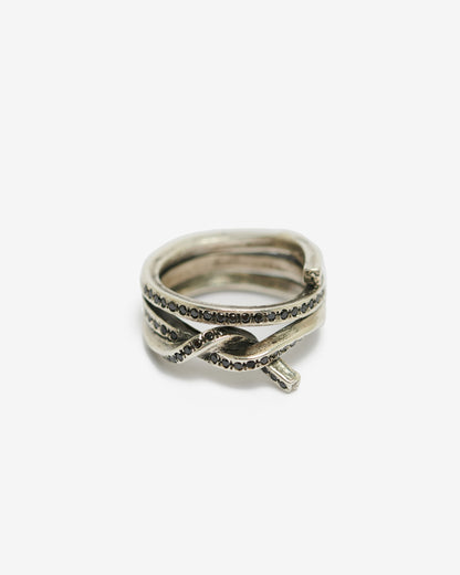 Anello triplo nodo argento e zirconi